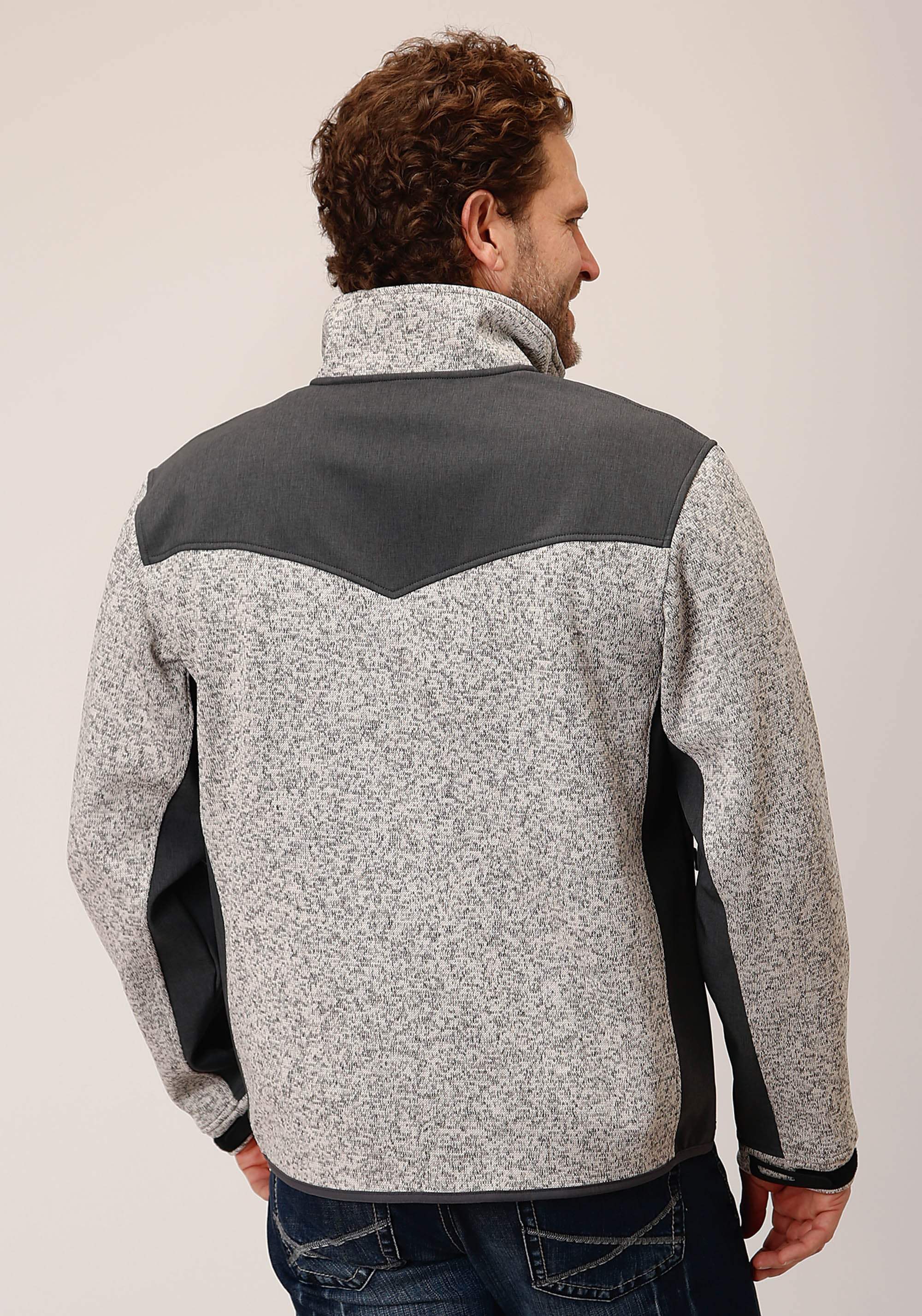 Mens Oatmeal Sweater Bonded Fleece Jacket - ROPER - Flyclothing LLC