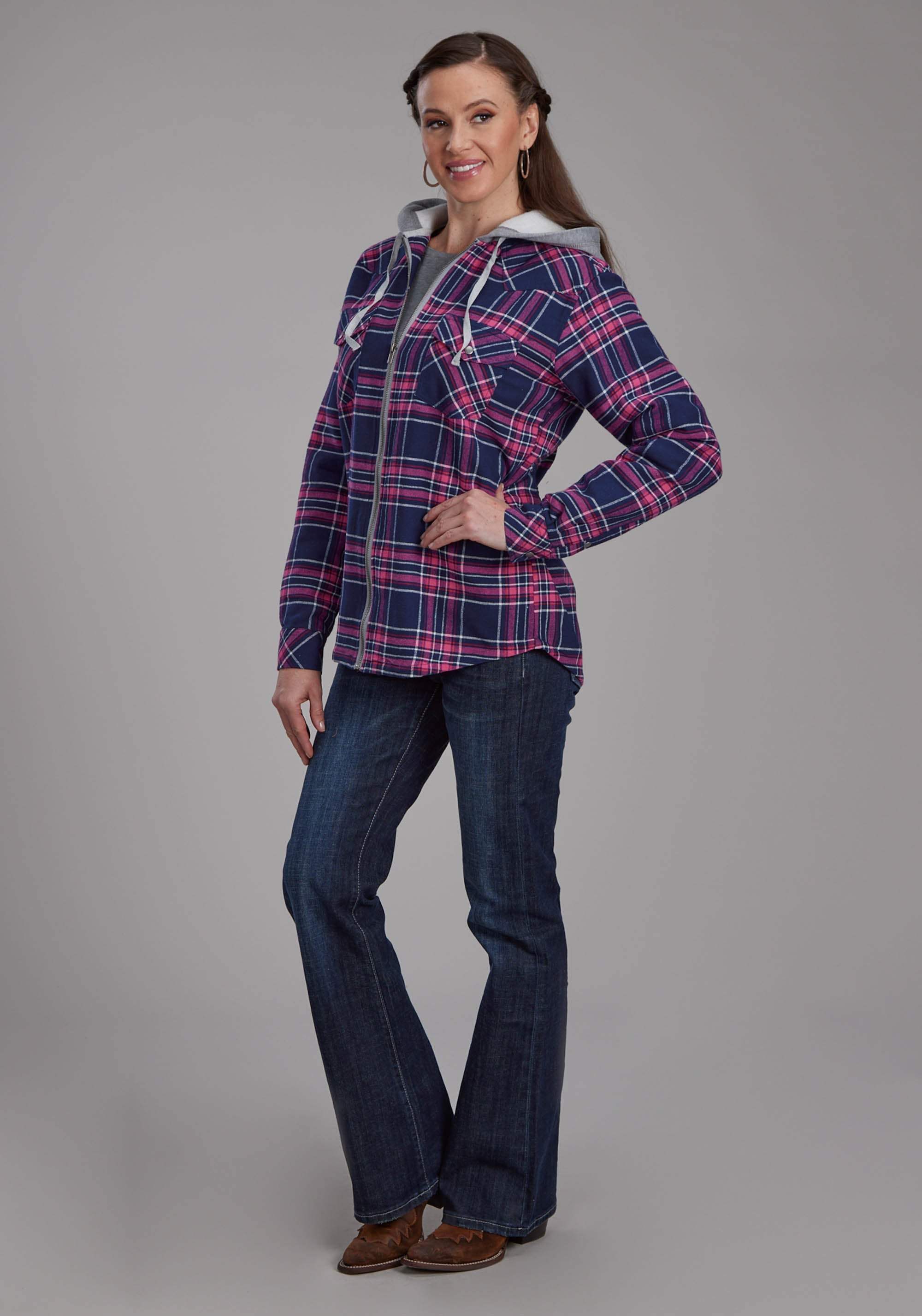 Roper Womens Thermal Lined Flannel Shirt Snap Jacket - Roper - Flyclothing LLC