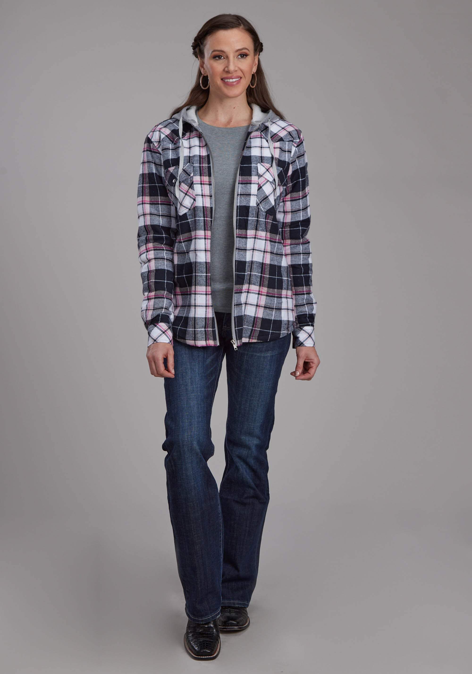 Roper Womens Thermal Lined Flannel Shirt Snap Jacket - Roper - Flyclothing LLC