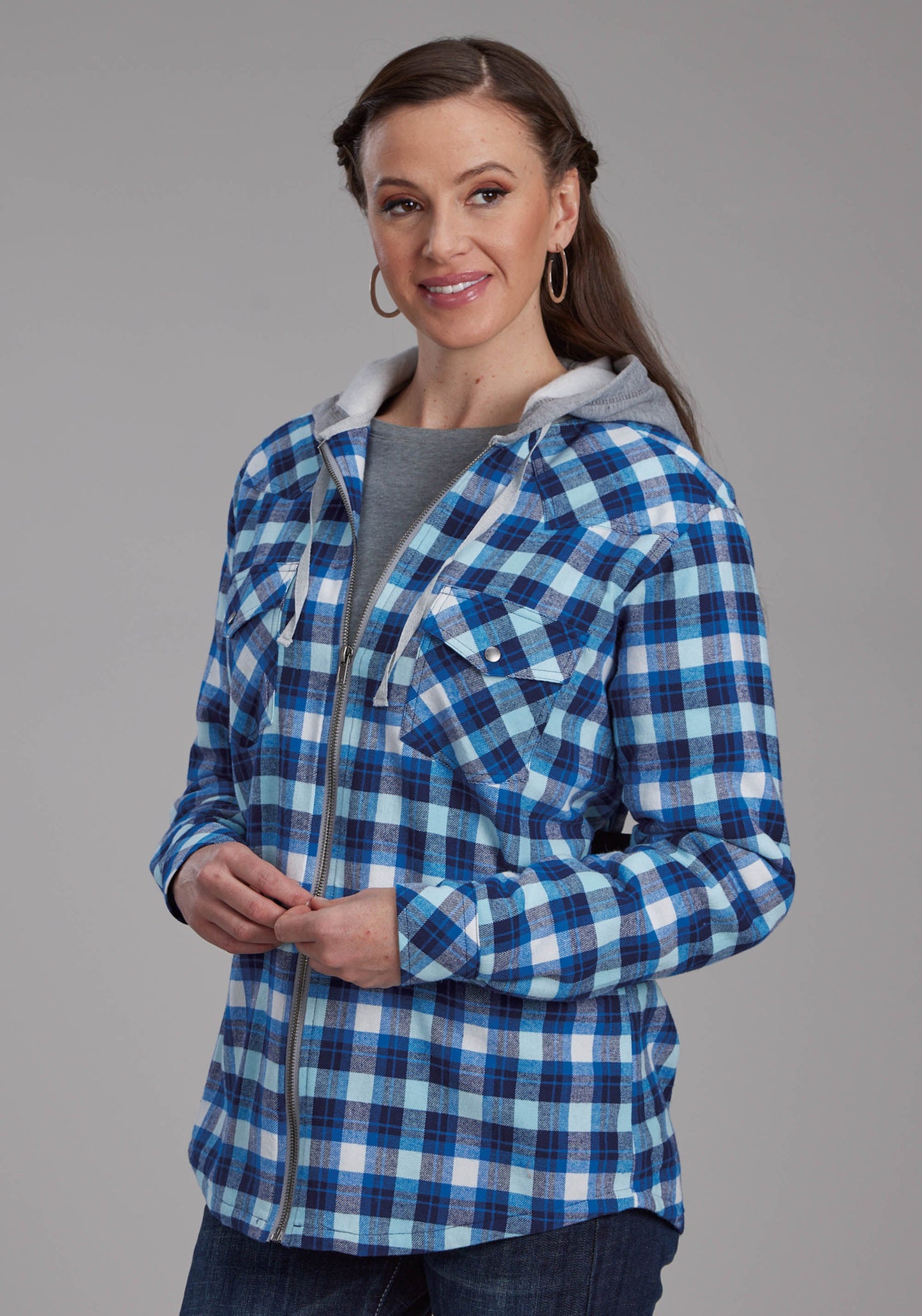 Roper Womens Thermal Lined Flannel Shirt Snap Jacket