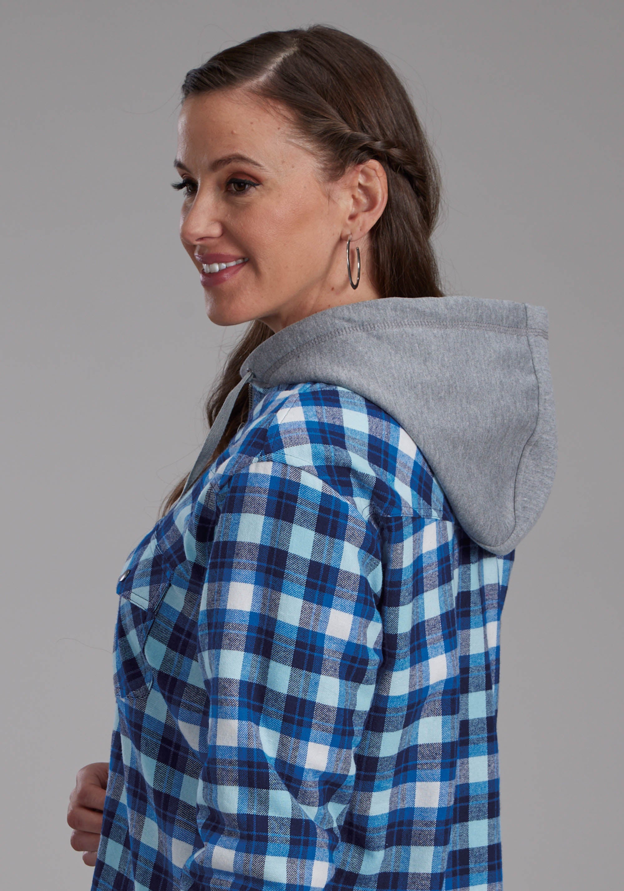 Roper Womens Thermal Lined Flannel Shirt Snap Jacket