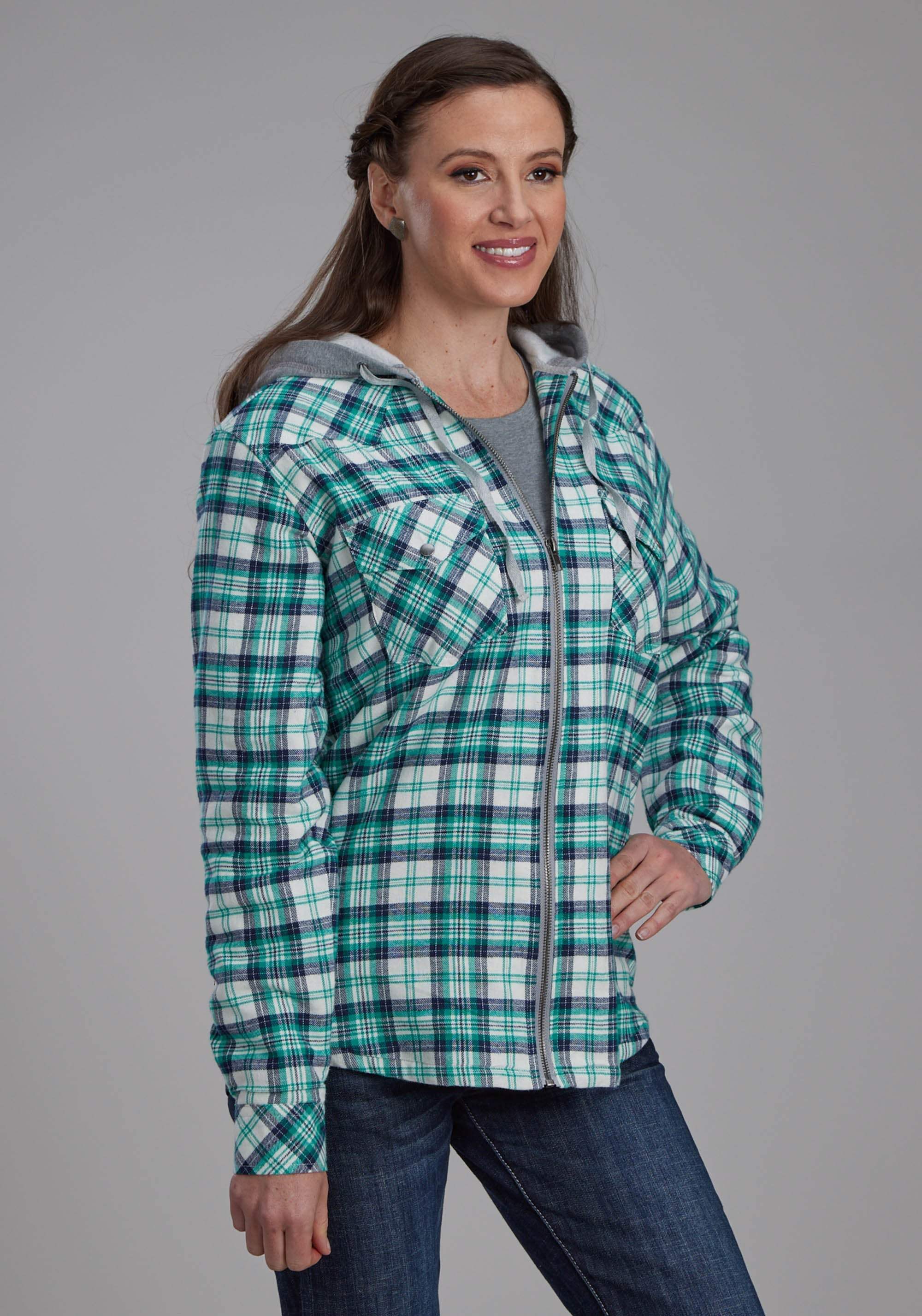 Roper Womens Thermal Lined Flannel Shirt Snap Jacket - Roper - Flyclothing LLC