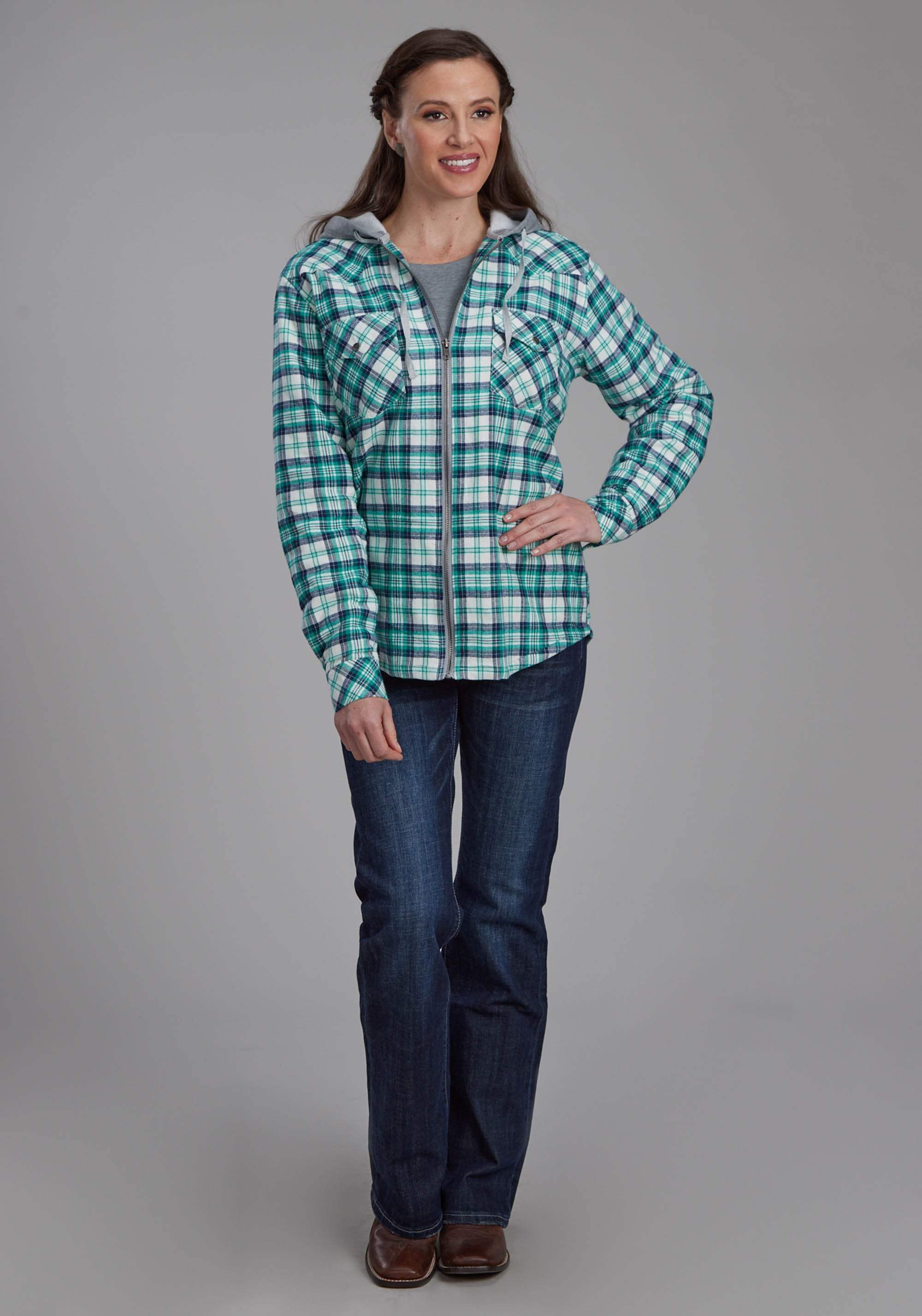 Roper Womens Thermal Lined Flannel Shirt Snap Jacket - Roper - Flyclothing LLC