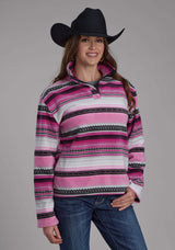 Roper Womens Piink Black Aztec Printed Aztec Snap Jacket - Roper - Flyclothing LLC