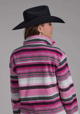 Roper Womens Piink Black Aztec Printed Aztec Snap Jacket - Roper - Flyclothing LLC