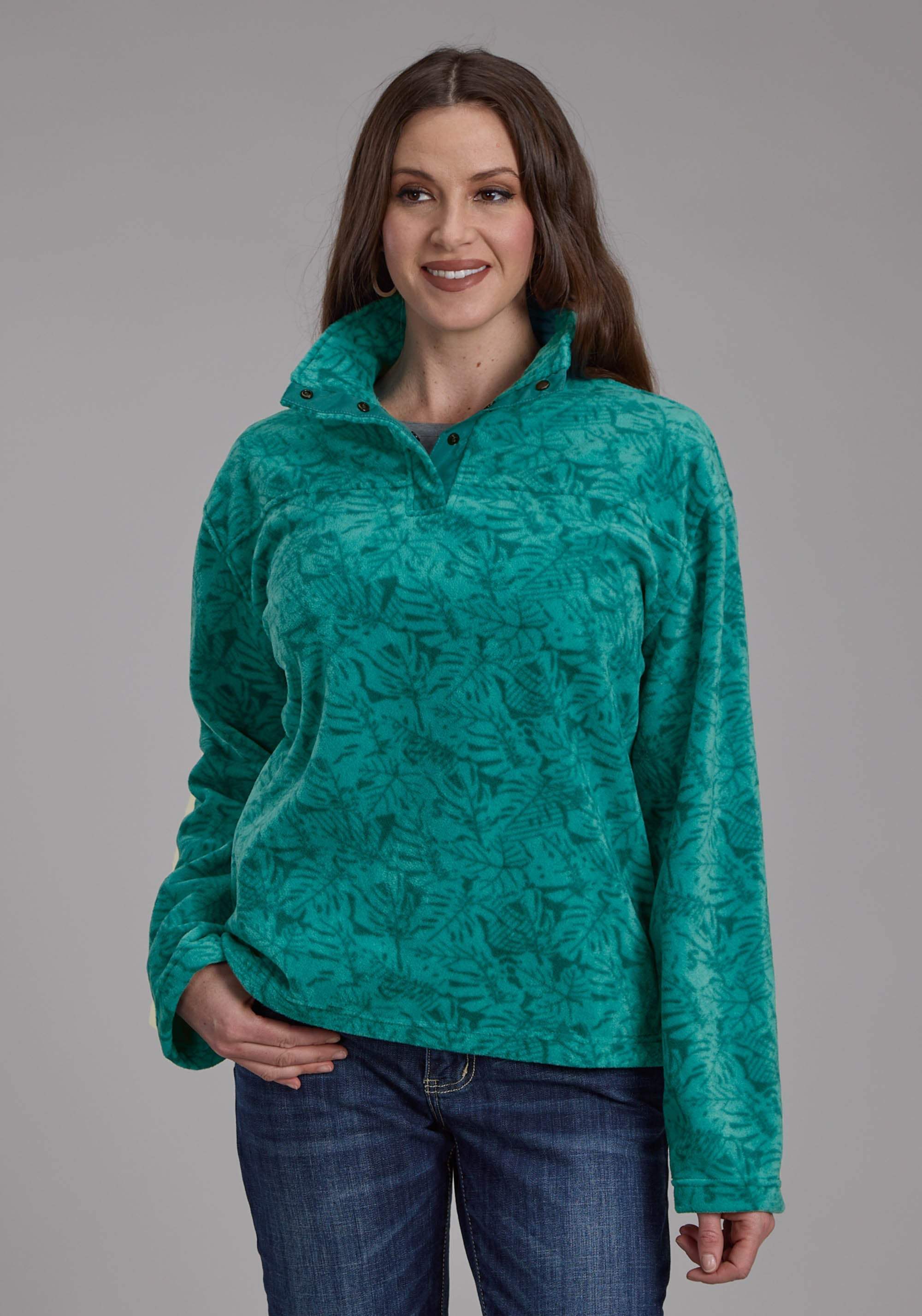 Roper Womens Jade Tropical Print Fleece Snap Jacket - Roper - Flyclothing LLC