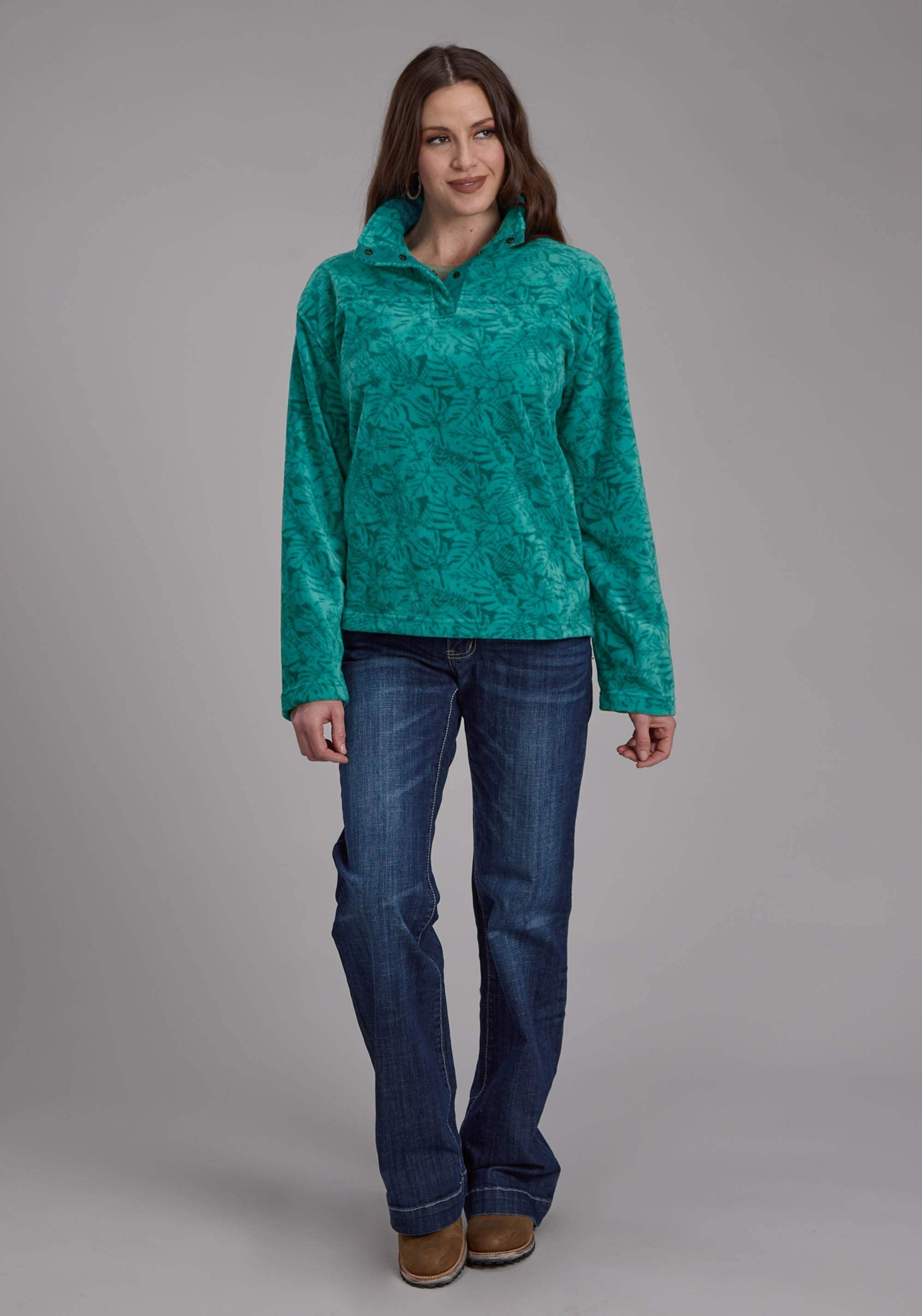 Roper Womens Jade Tropical Print Fleece Snap Jacket - Roper - Flyclothing LLC