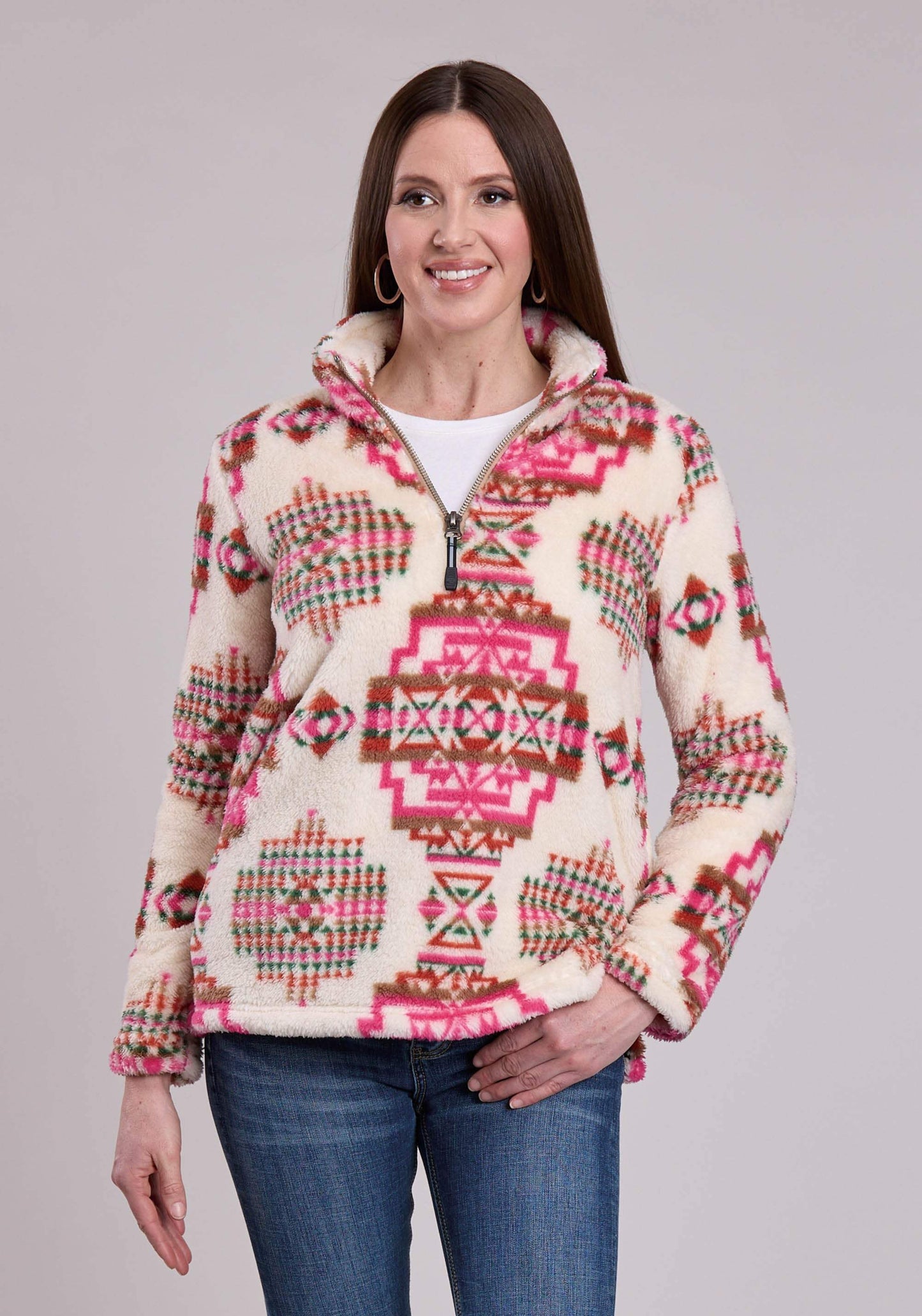 Roper Womens Jacket Zipper 1/4 Zip Polar Fleece Pullover Western Jacket - Roper - Flyclothing LLC