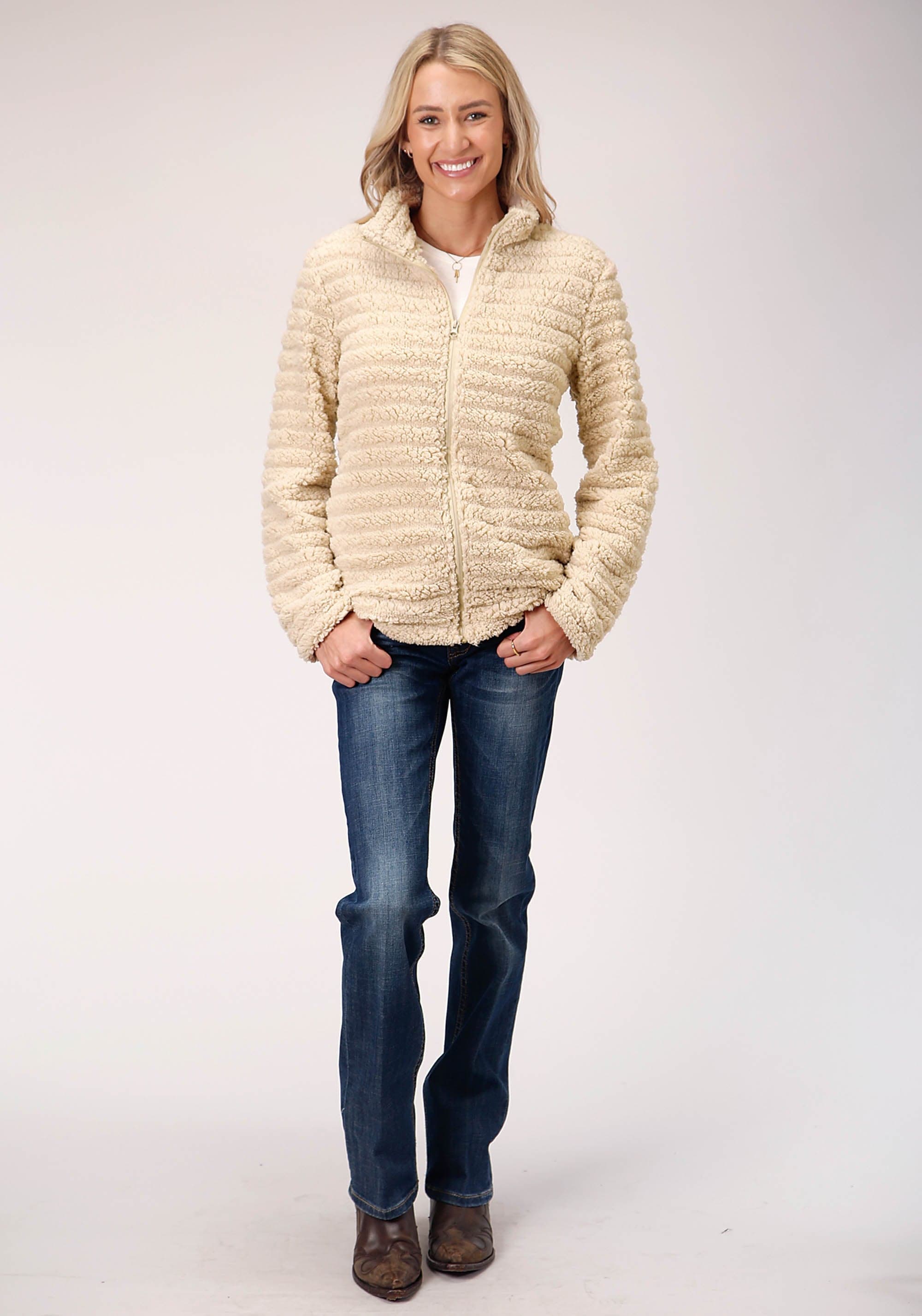 Roper Womens Faux Mink Fleece Jacket Pullover - Roper