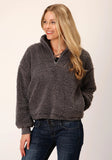 Roper Womens Charcoal Polar Fleece Pullover - Roper