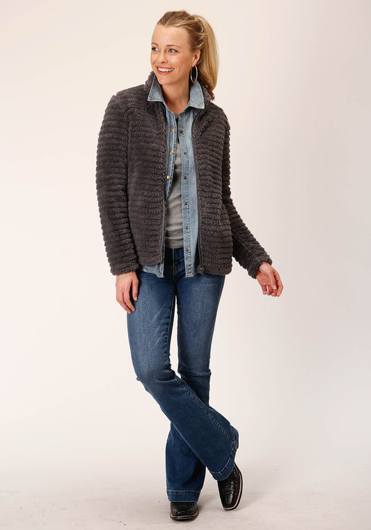 Roper Womens Faux Mink Fleece Jacket Pullover - Roper