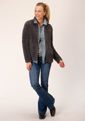 Roper Womens Faux Mink Fleece Jacket Pullover - Roper
