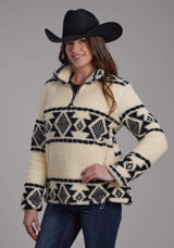 Roper Womens Black Cream Aztec Stripe Zipper Jacket - Roper - Flyclothing LLC