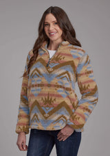 Roper Womens Brown Aztec Print Zipper Jacket - Roper - Flyclothing LLC