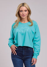 Roper Womens Jacket Pullover Cotton Fleece Ls Sweatshirt Western Jacke