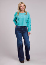 Roper Womens Jacket Pullover Cotton Fleece Ls Sweatshirt Western Jacket