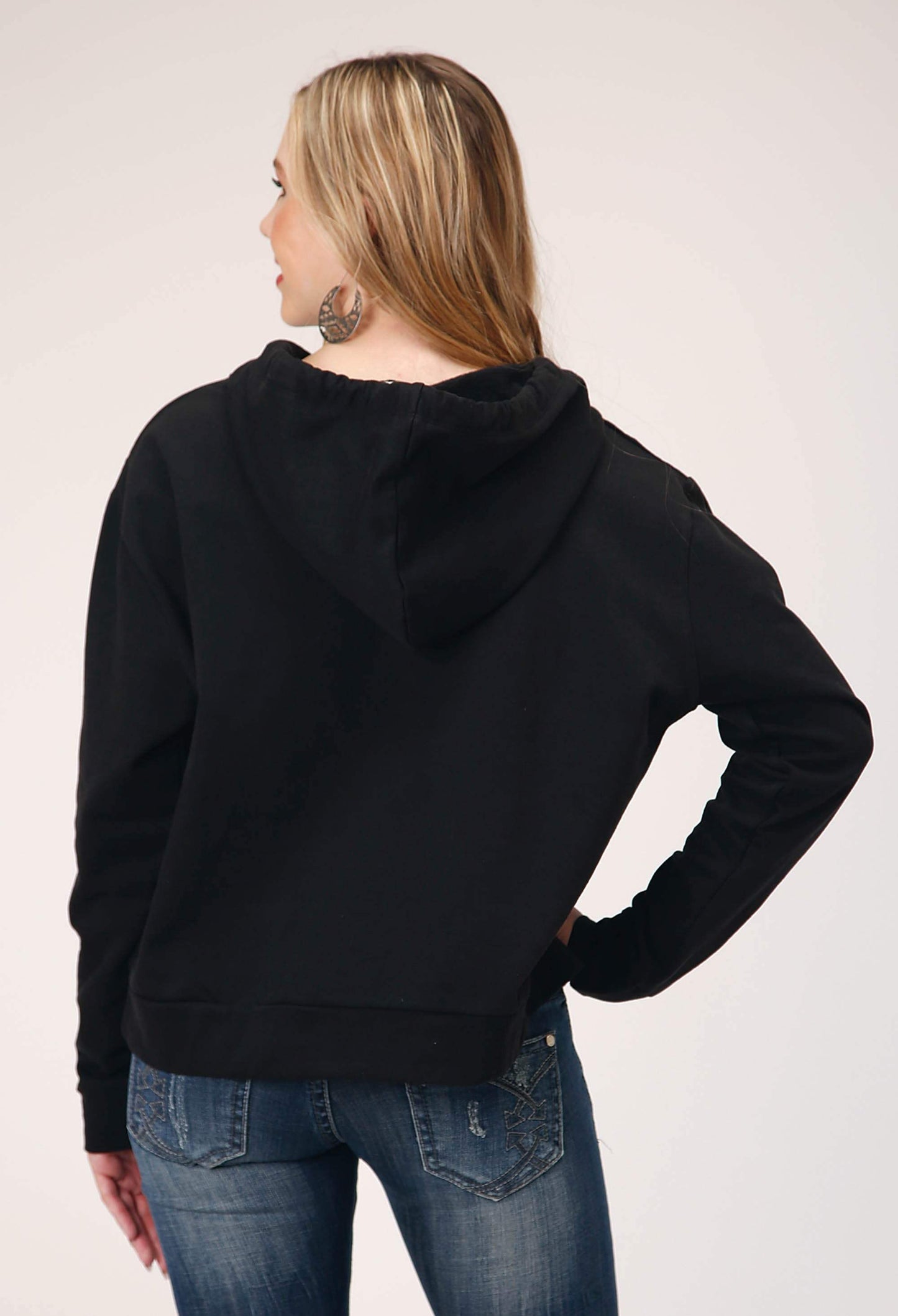 Roper Womens Cotton Fleece Slouchy Pullover Hoodie With Contrast Fabric Bandana Hood Ties - Roper - Flyclothing LLC