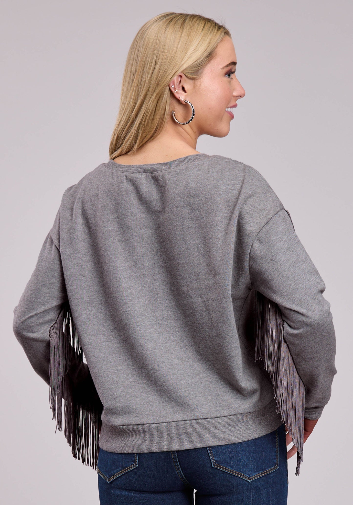 Roper Womens Jacket Pullover Heather Grey Cotton Fleecer Western Jacket