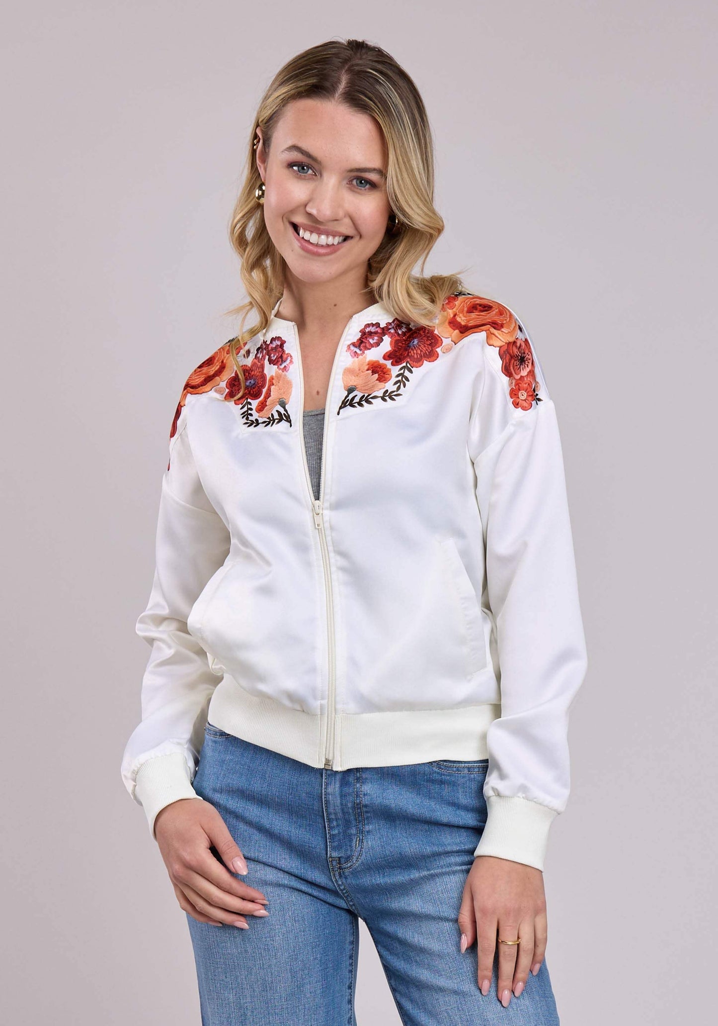 Roper Womens Jacket Zipper Poly Satin Bomber Western Jacket - Roper - Flyclothing LLC