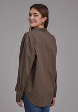 Roper Womens Pigment Dyed Twill Oversized Button Jacket - Roper - Flyclothing LLC