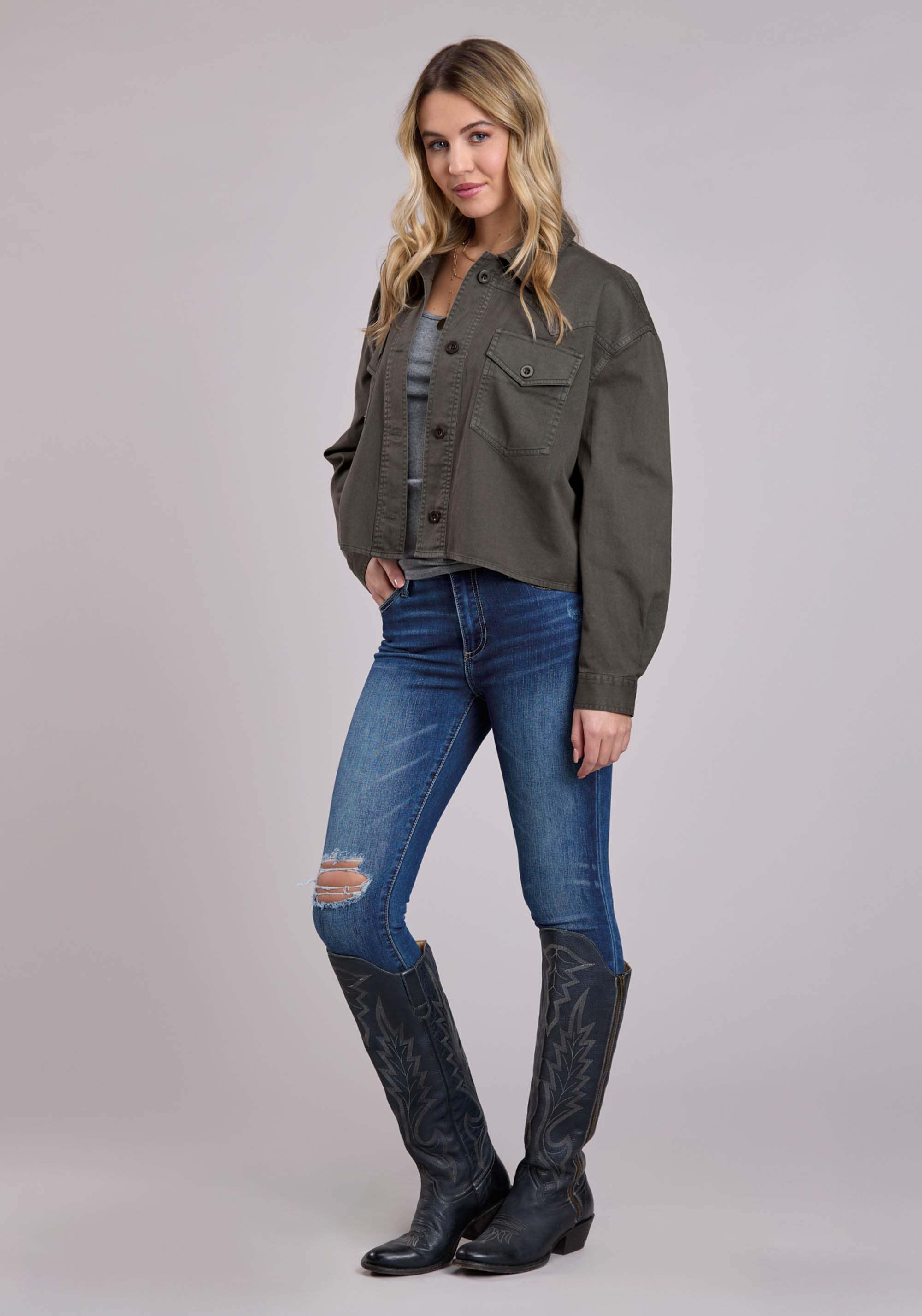 Roper Womens Jacket Button Pigment Dyed Western Jacket - Roper - Flyclothing LLC