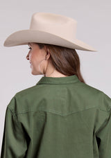 Roper Womens Jacket Button Loden Pigment Dyed Shirt Western Jacket