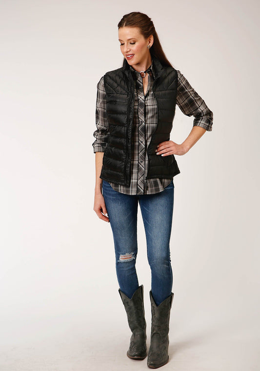 Roper Womens Down  Parachute Blck Down Filled Vest - Roper