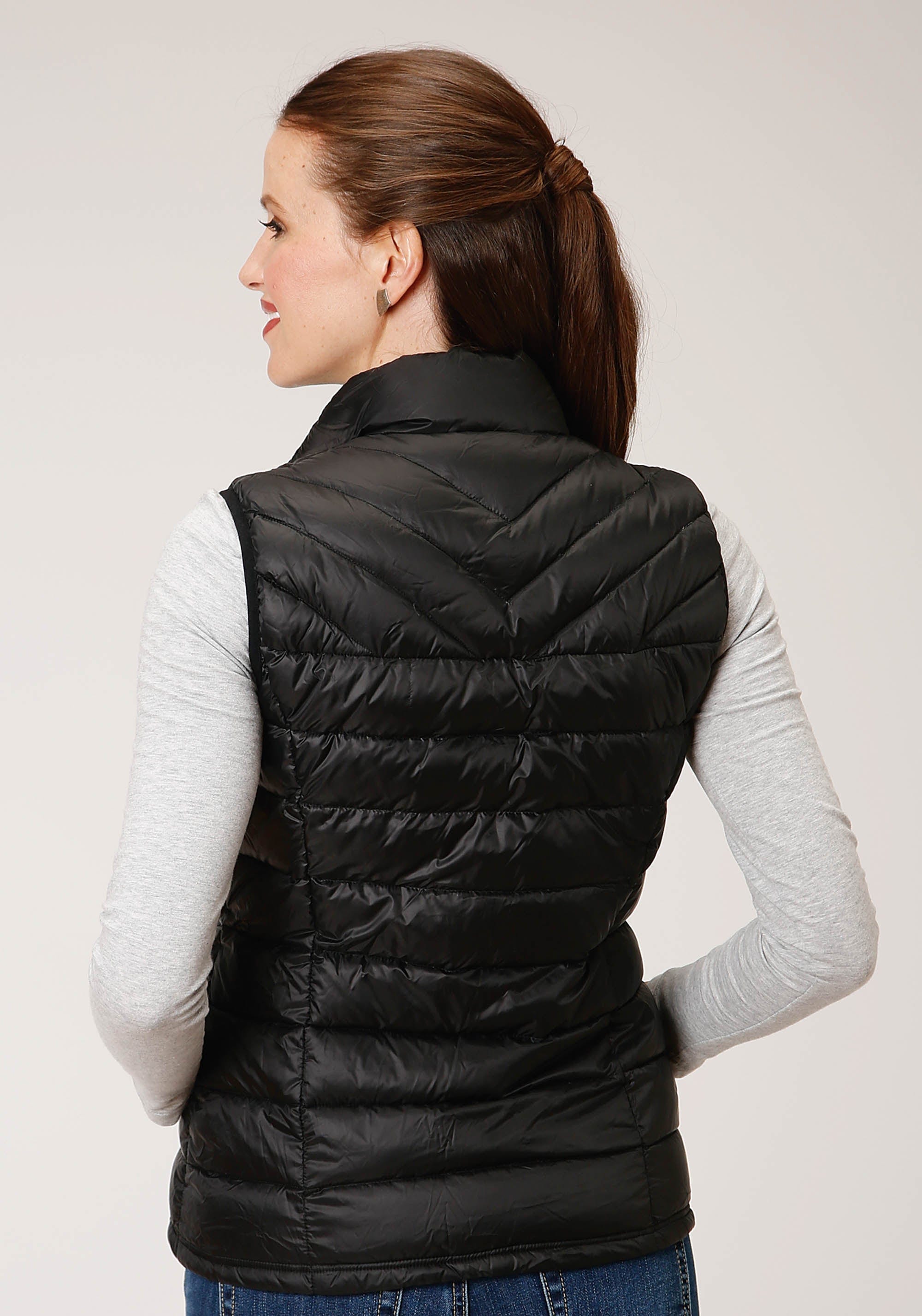 Roper Womens Down  Parachute Blck Down Filled Vest - Roper