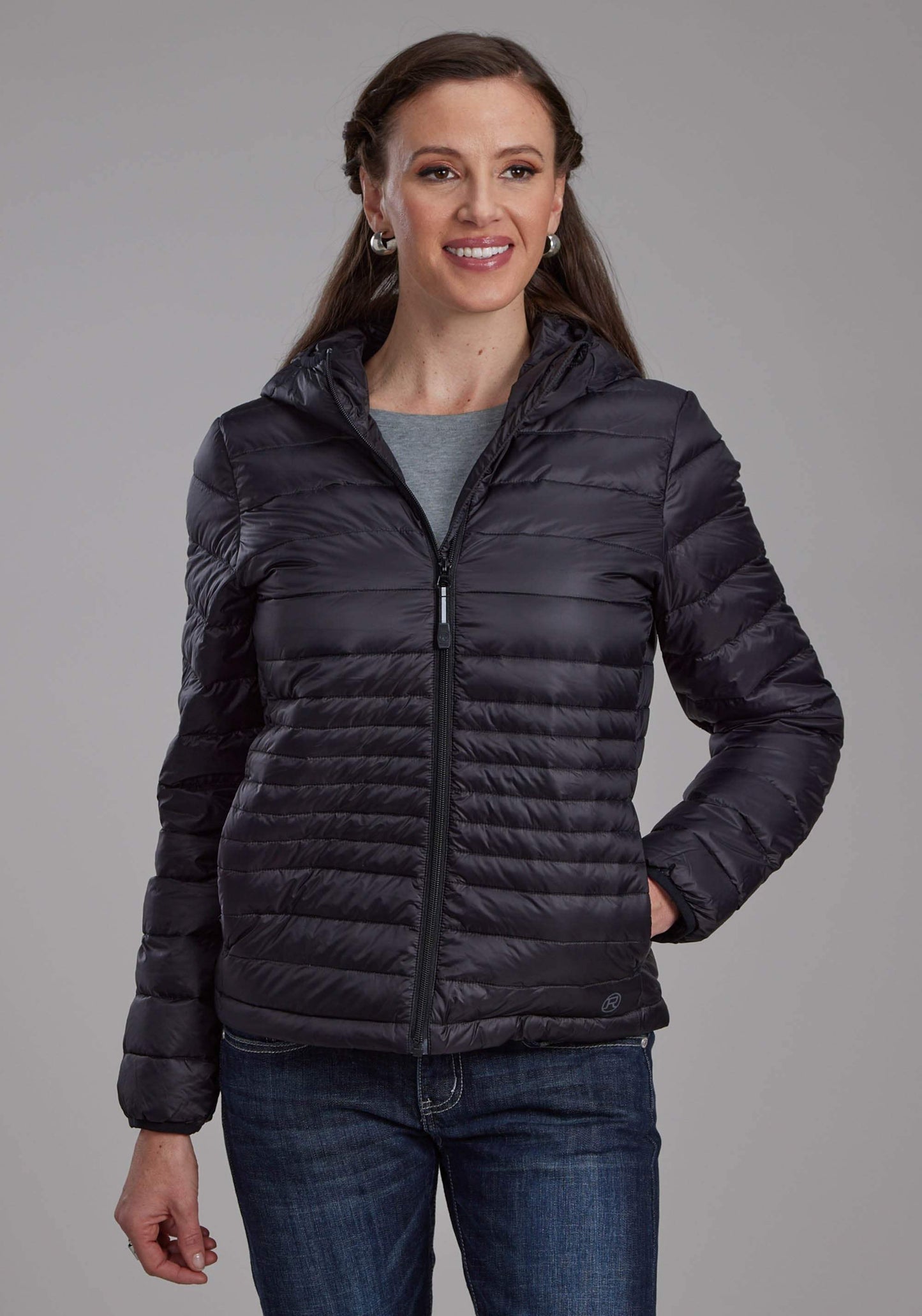 Roper Womens Black Nylon Down Zipper Jacket - Roper - Flyclothing LLC