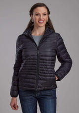 Roper Womens Black Nylon Down Zipper Jacket - Roper - Flyclothing LLC