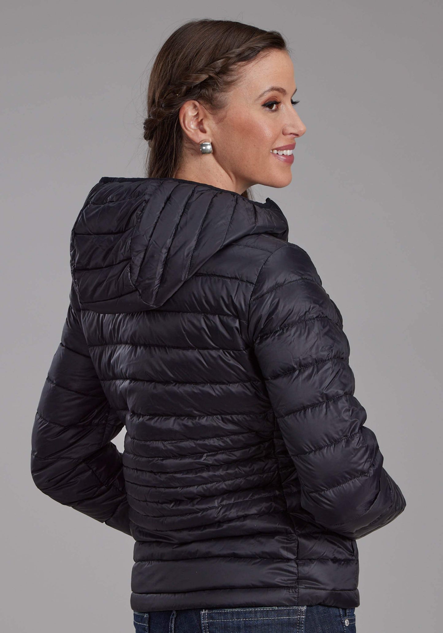 Roper Womens Black Nylon Down Zipper Jacket - Roper - Flyclothing LLC