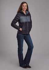 Roper Womens Black Nylon Hooded Down Zipper Jacket - Roper - Flyclothing LLC