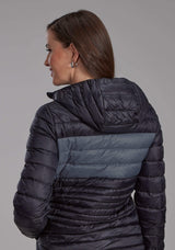Roper Womens Black Nylon Hooded Down Zipper Jacket - Roper - Flyclothing LLC