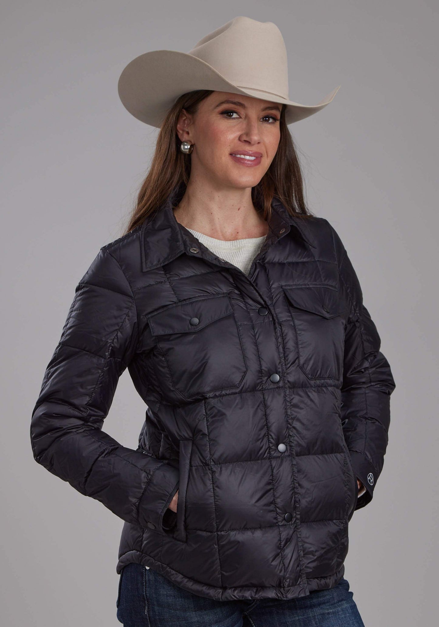 Roper Womens Black Nylon Shirt Zipper Jacket - Roper - Flyclothing LLC