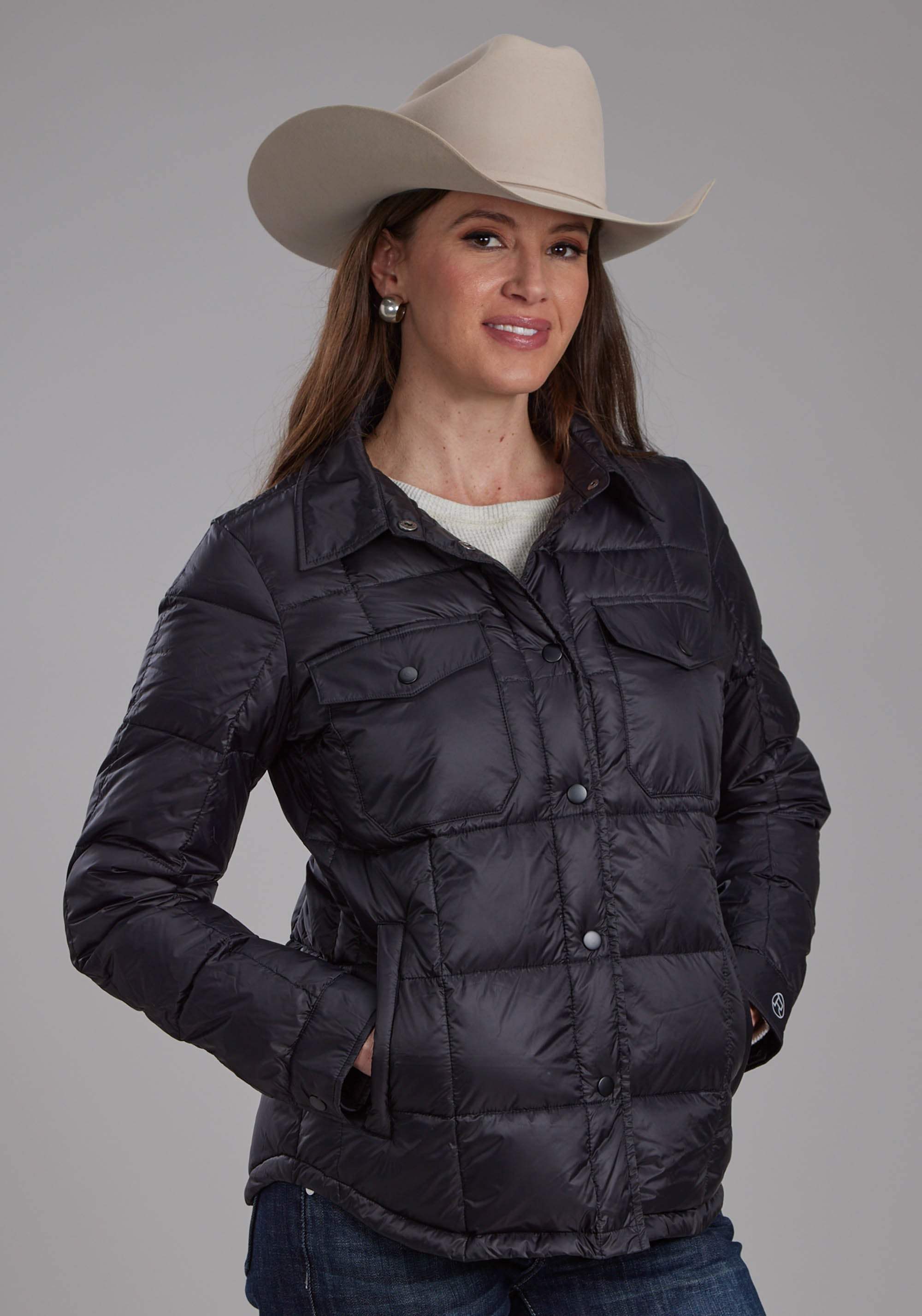 Roper Womens Black Nylon Shirt Zipper Jacket - Roper - Flyclothing LLC