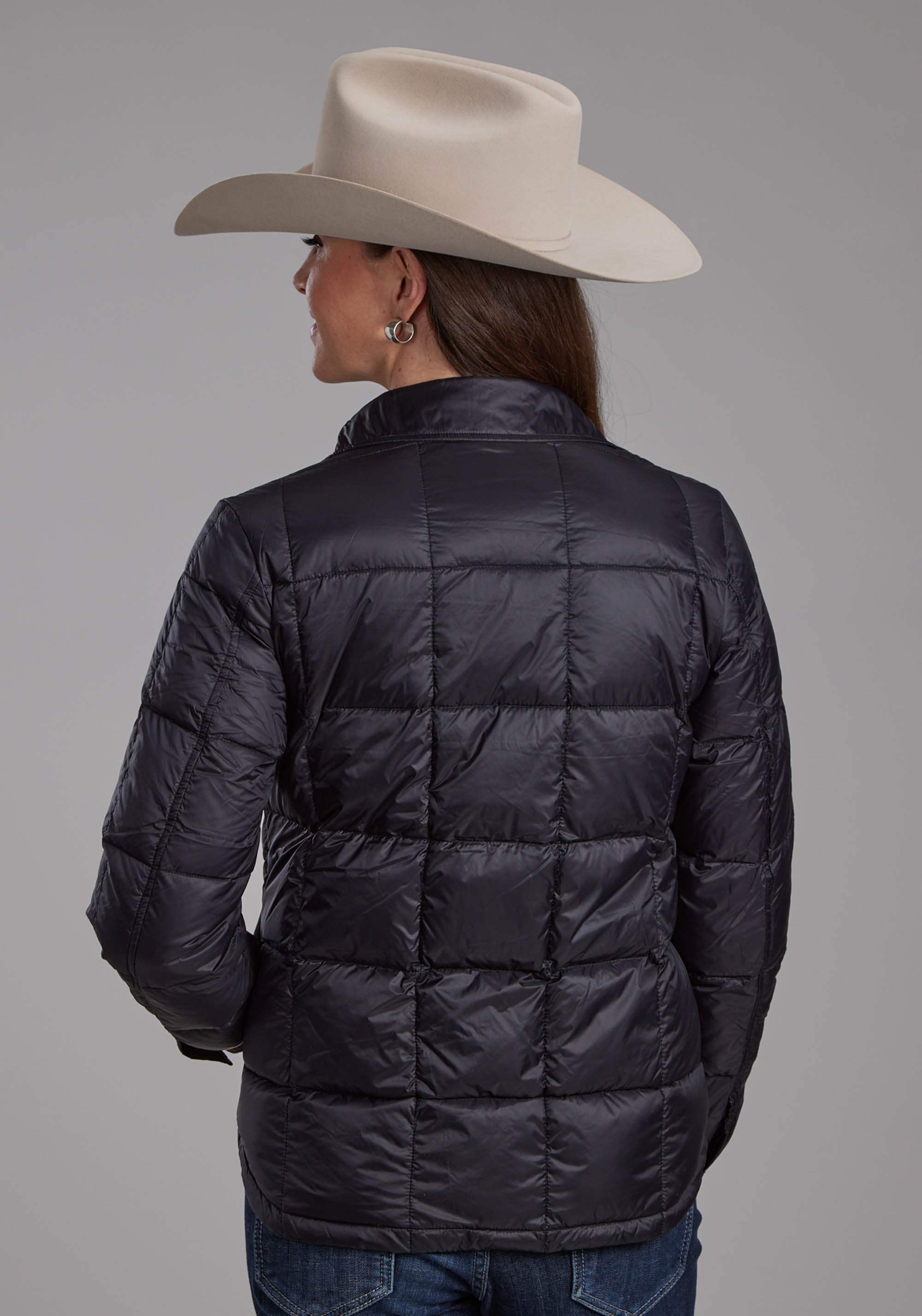 Roper Womens Black Nylon Shirt Zipper Jacket - Roper - Flyclothing LLC