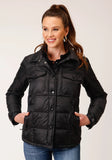 Roper Womens Black Nylon Down Shirt Jacket - Roper