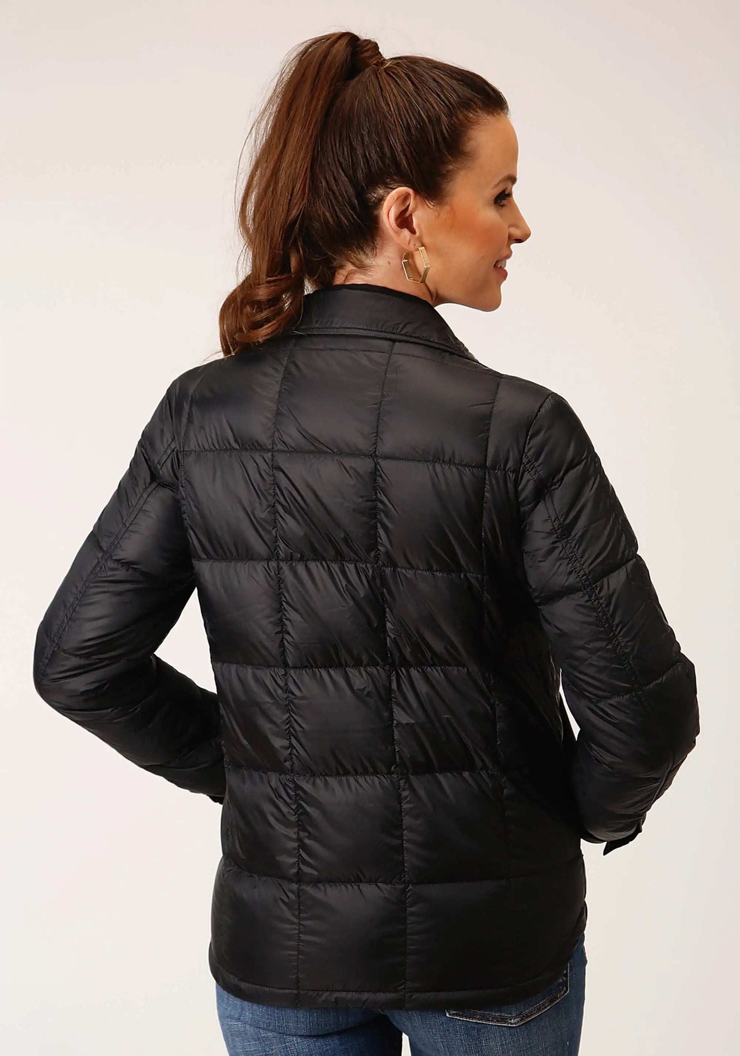 Roper Womens Black Nylon Down Shirt Jacket - Roper - Flyclothing LLC