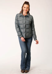 Roper Womens Silver Sage Nylon Down Proof Coated Jacket - Roper