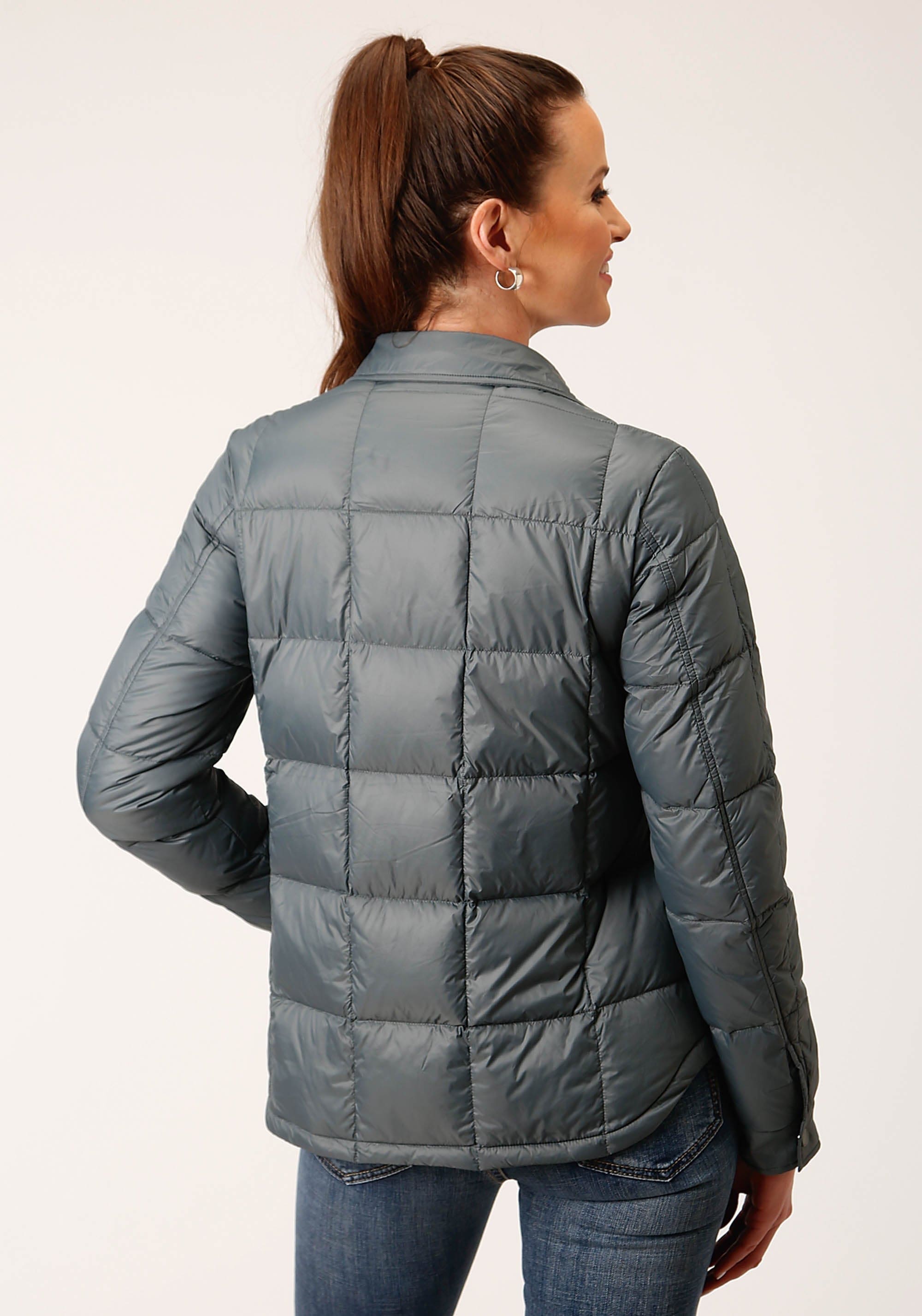 Roper Womens Silver Sage Nylon Down Proof Coated Jacket - Roper