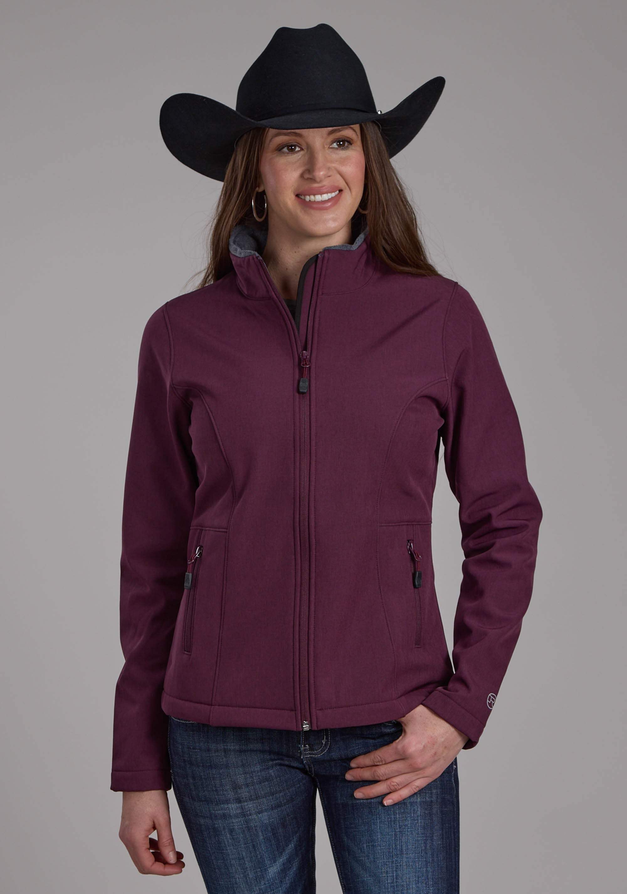 Roper Womens Wine Heather With Gray Fleece Zipper Jacket - Roper - Flyclothing LLC
