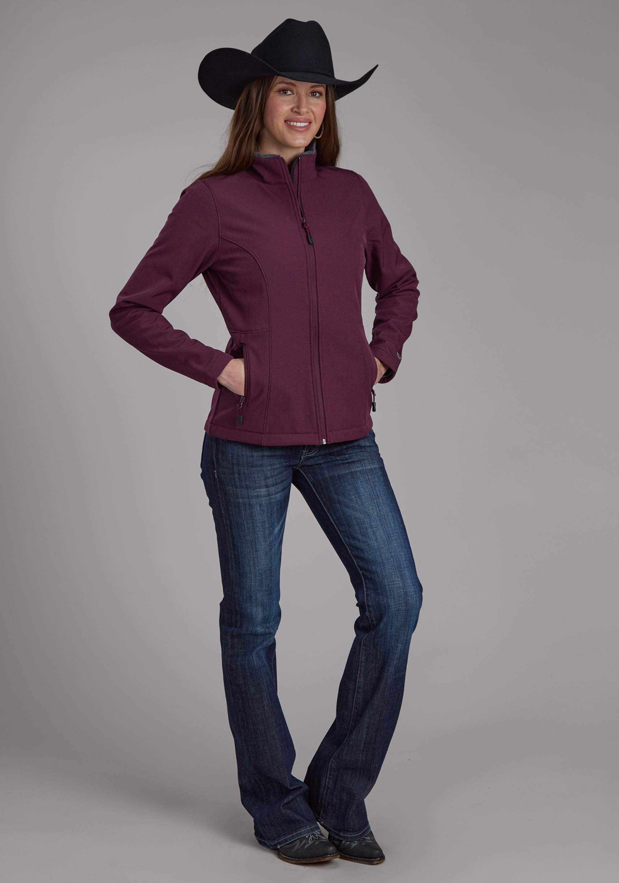 Roper Womens Wine Heather With Gray Fleece Zipper Jacket - Roper - Flyclothing LLC