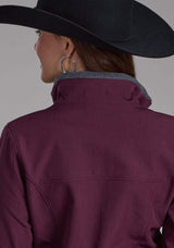Roper Womens Wine Heather With Gray Fleece Zipper Jacket - Roper - Flyclothing LLC