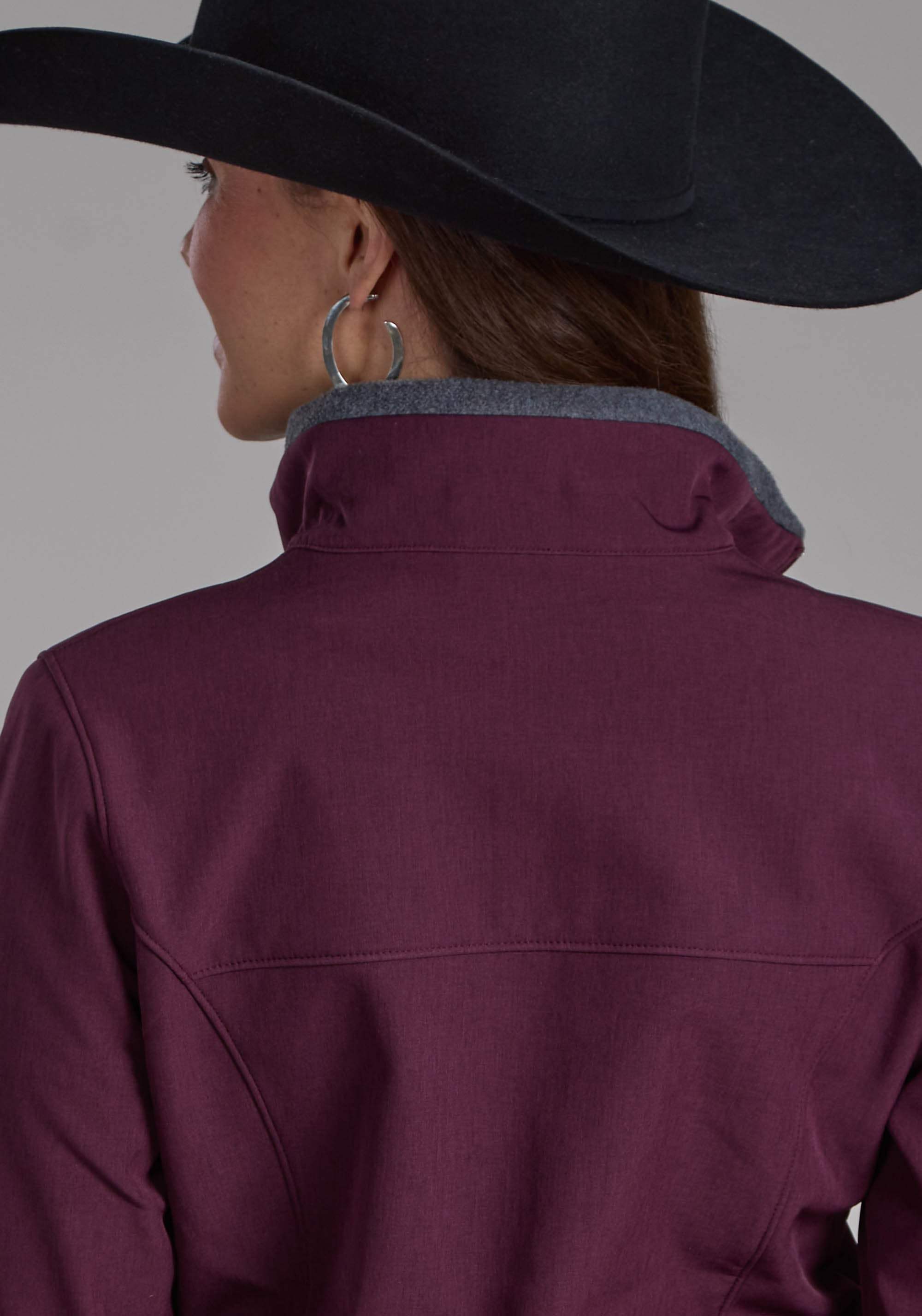 Roper Womens Wine Heather With Gray Fleece Zipper Jacket - Roper - Flyclothing LLC