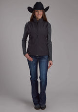 Roper Womens Charcoal Heather With Black Fleece Zipper Vest - Roper - Flyclothing LLC