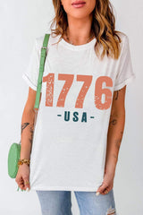 Graphic Round Neck Short Sleeve T-Shirt - Trendsi - Flyclothing LLC
