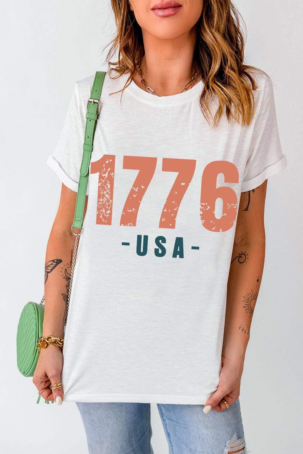 Graphic Round Neck Short Sleeve T-Shirt - Trendsi - Flyclothing LLC