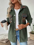 Snap Down Long Sleeve Jacket with Chest Pockets - Trendsi - Flyclothing LLC