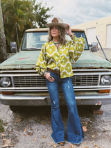 You Got Lucky Balloon Sleeve Button Up Blouse - Lil Bee's Bohemian - Flyclothing LLC