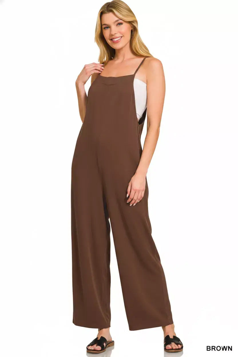Zenana Rayon Woven Wide Leg Jumpsuit - Trendsi - Flyclothing LLC